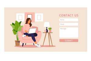 Online customer support, help desk concept and call center. vector