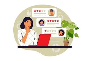 Online reviews concept. Star rating. Feedback concept. vector