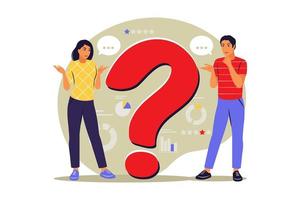 Questions concept. People ask frequently asked questions. FAQ. vector