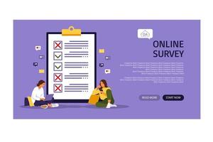 Survey of customer satisfaction. Landing page. vector