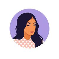 avatar de mujer, retrato de una mujer joven en estilo retro. vector