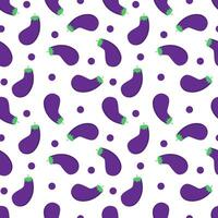 Eggplant vegetables seamless abstract pattern on white background vector