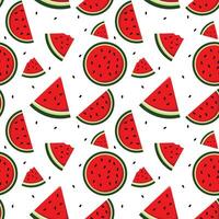 Watermelon fruit seamless abstract pattern on white background vector