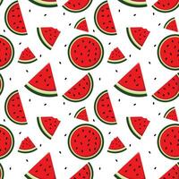 Watermelon fruit seamless abstract pattern on white background vector