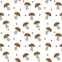 Mushroom seamless abstract pattern on white background vector design