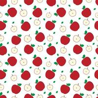 Apple fresh fruit seamless abstract pattern on white background vector