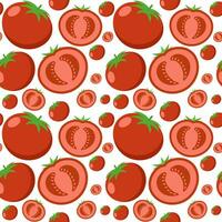 Tomato fruit seamless abstract pattern on white background vector