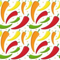 Chili pepper seamless abstract pattern on white background vector