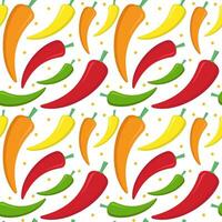 Chili pepper seamless abstract pattern on white background vector