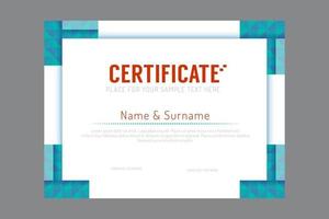 Certificate template geometric frame design vector. vector