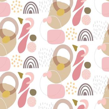 abstract background with hand drawn shapes design pattern vector