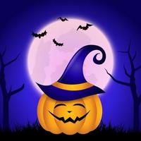 halloween background with cute jack o lantern vector