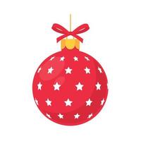 red christmas ball vector with white pattern for christmas celebration