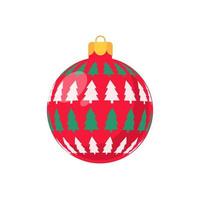 red christmas ball vector with white pattern for christmas celebration