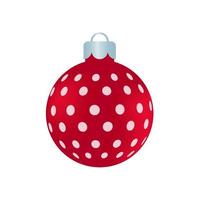 red christmas ball vector with white pattern for christmas celebration