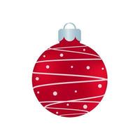 red christmas ball vector with white pattern for christmas celebration