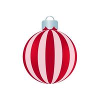 red christmas ball vector with white pattern for christmas celebration