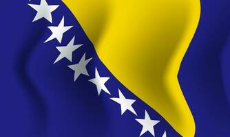 fondo ondeando en el viento bandera de bosnia y herzegovina. antecedentes vector