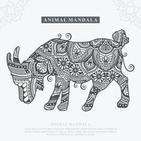 Animal Mandala. Vintage decorative elements. vector illustration.