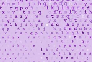 Light purple vector texture with ABC characters.