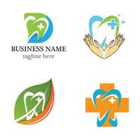 conjunto de iconos de plantilla de logotipo dental vector