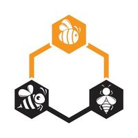 diseño de icono de vector de plantilla de logotipo de abeja