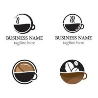 conjunto de iconos de plantilla de logotipo de taza de café vector