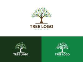 Plantilla de vector de logotipo de árbol natural abstracto