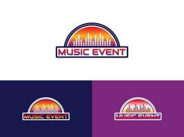 Music Event Logo Connecting The Circle Vector Template