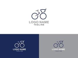bicicleta, moderno, simple, vector, logotipo, plantilla
