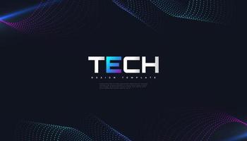 Abstract Futuristic Technology Background with Dotted Wave and Rays vector