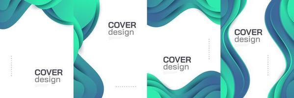 Plantilla de diseño de portada abstracta moderna con formas líquidas de colores vector