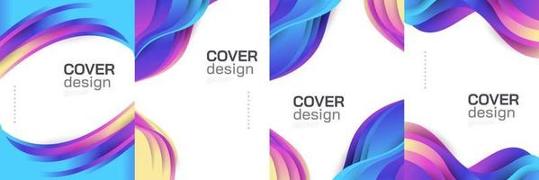 Modern Abstract Cover Design Template with Colorful Liquid Shapes vector