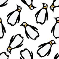 lindo, pingüino, caricatura, seamless, patrón vector