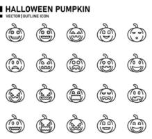 Emoji Pumpkin Outline Icon vector