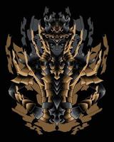 Artwork Illustration Of Warrior With Gold Armor Vector.eps vector