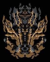 Artwork Illustration Of Warrior With Gold Armor Vector.eps vector