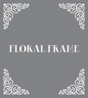 Vintage Floral Ornament Line Corner Frame BAckground Vector Free