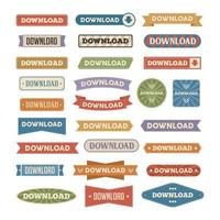 Retro Download Button Banner vector