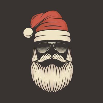 Retro Hipster Santa Claus Illustration