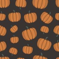 Pumpkin Halloween Seamless Vector Pattern