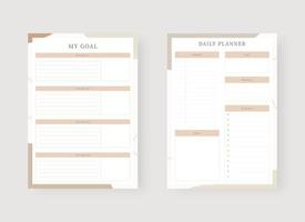 Modern planner template set. Set of planner and to do list. vector