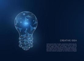 Abstract low poly electric light bulb. Creative idea concept. vector