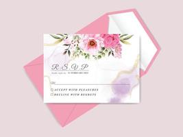 elegante plantilla de invitación de boda floral vector