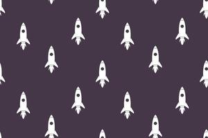 Simple Rocket Seamless Pattern Blue Design vector