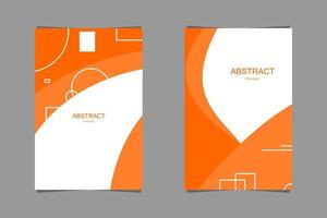 Abstract Orange with Border Shape Cover Design White Background Set vector