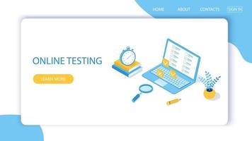 concepto de examen en línea, formulario de cuestionario, educación en línea. vector-6. vector