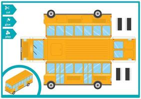 Cut and glue a paper car.Paper 3d model. Vector illustration.