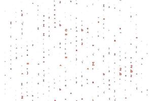 Light Orange vector texture with mathematic symbols.