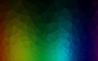 Cubierta poligonal abstracta de vector de arco iris multicolor oscuro.